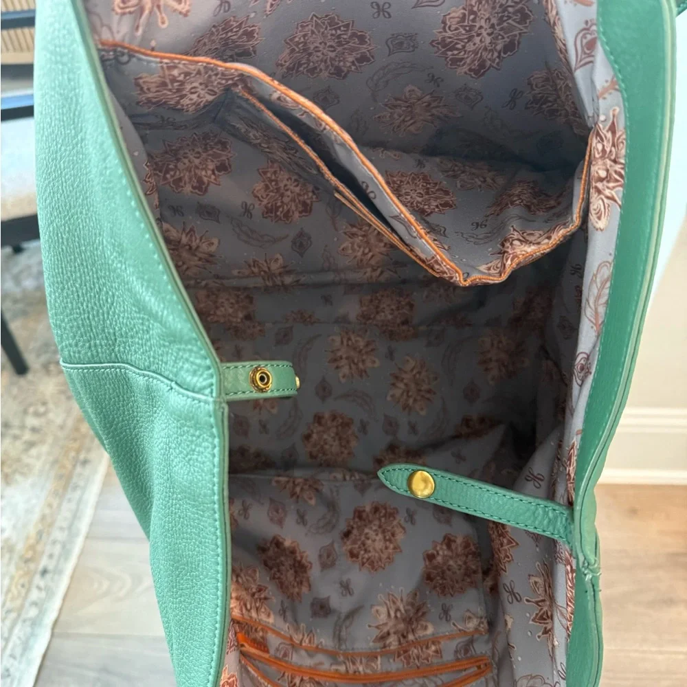 HOBO Sea Green Leather Tote - Picture 2 of 4